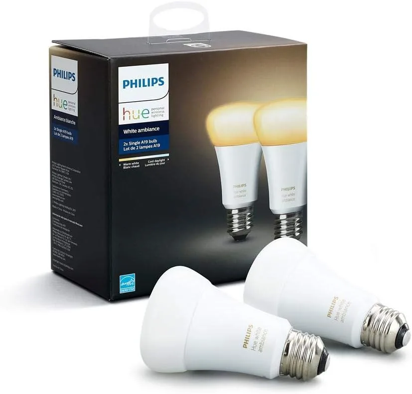 Philips Hue White Ambiance A19 (2-Pack)